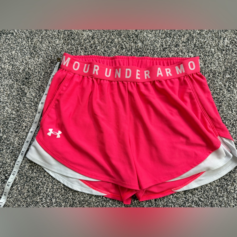 Under Armour Hot Pink and White Athletic Shorts